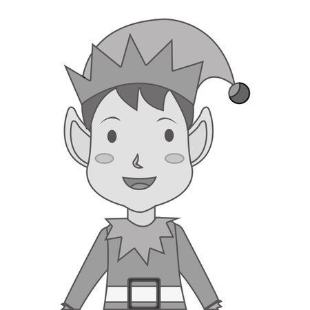 happy merry christmas elf character vector illustration design