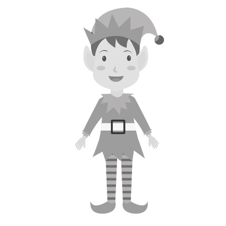 happy merry christmas elf character vector illustration designのイラスト素材