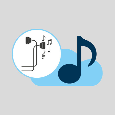 hand hold note music cloud and vector illustrationのイラスト素材