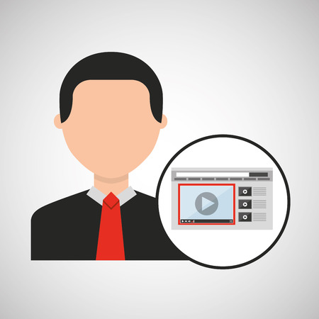character man video online media vector illustrationのイラスト素材