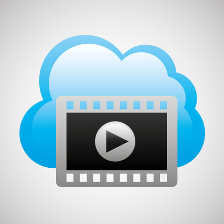 cloud computing video player movie vector illustrationのイラスト素材