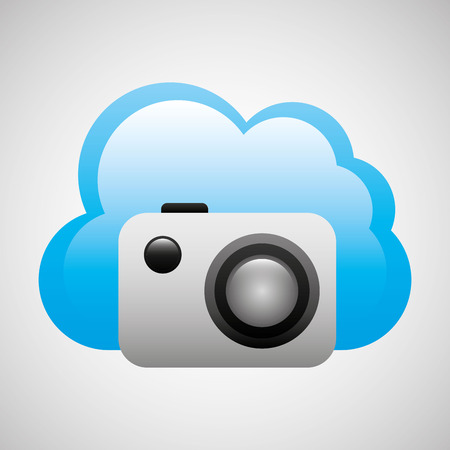 cloud computing camera photographic vector illustrationのイラスト素材