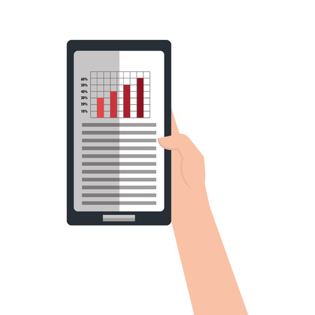 hand human with smartphone device isolated icon vector illustration designのイラスト素材