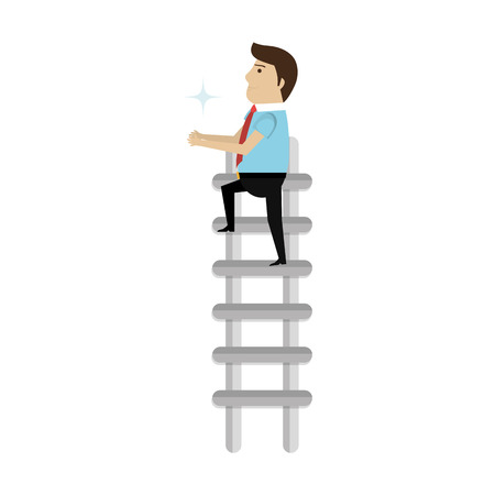 businessman character avatar with stair icon vector illustration designのイラスト素材