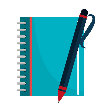 notebook school with pen isolated icon vector illustration designのイラスト素材