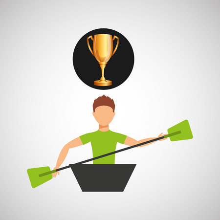 kayaking male trophy sport vector illustration eps 10のイラスト素材