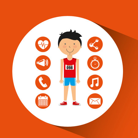 sportsman athlete young apps icons vector illustration eps 10のイラスト素材