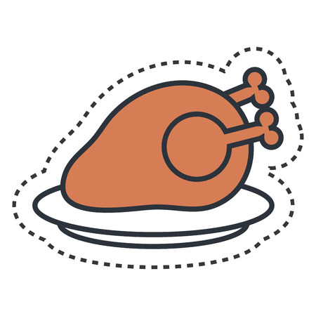 chicken meat isolated icon vector illustration designのイラスト素材