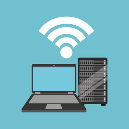 internet laptop data server vector illustration eps 10のイラスト素材