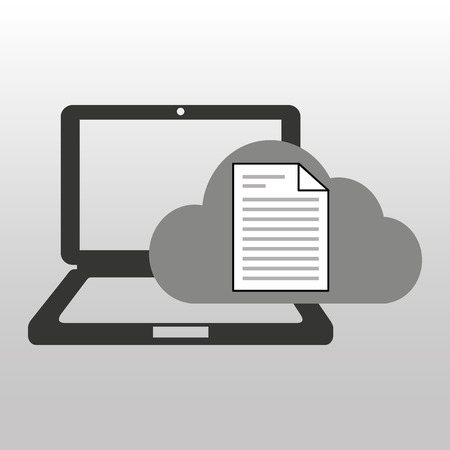 cloud computer connected document vector illustration eps 10のイラスト素材