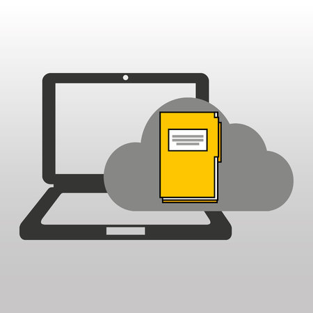 cloud computer connected files vector illustration eps 10のイラスト素材