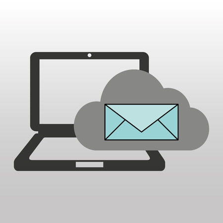 cloud computer connected email message vector illustration eps 10のイラスト素材
