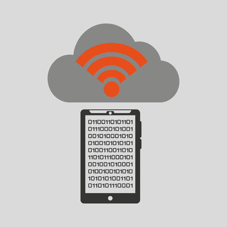 smartphone transfer cloud data wifi vector illustration eps 10のイラスト素材
