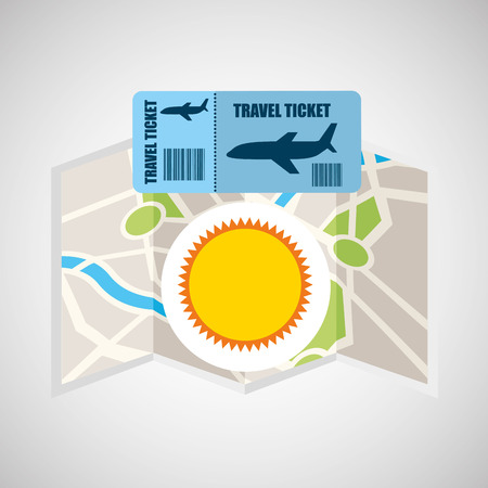 airline ticket map travel sun summer vector illustration eps 10のイラスト素材