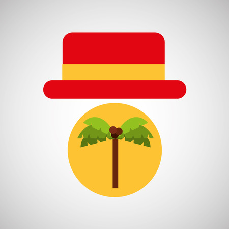 travel tourist hat concept coconut tree vector illustration eps 10のイラスト素材