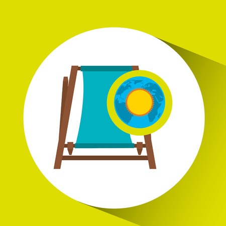 vacation around world sunny beach chair vectorのイラスト素材