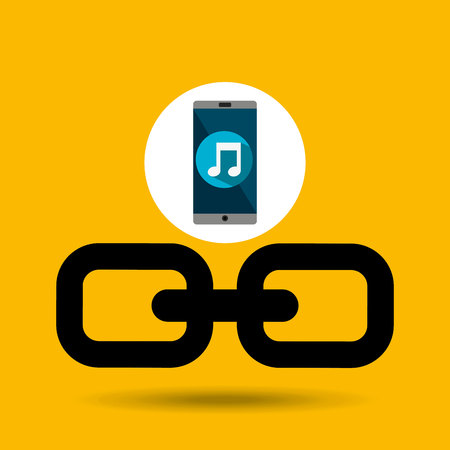 smartphone music online link vector illustration eps 10のイラスト素材