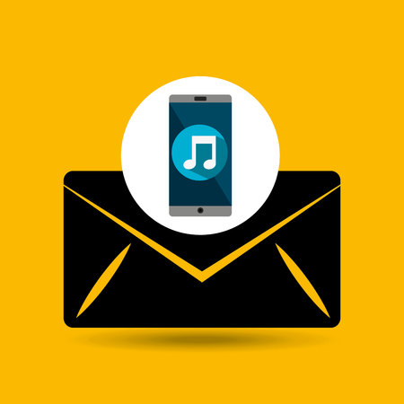 smartphone music online email vector illustration eps 10のイラスト素材
