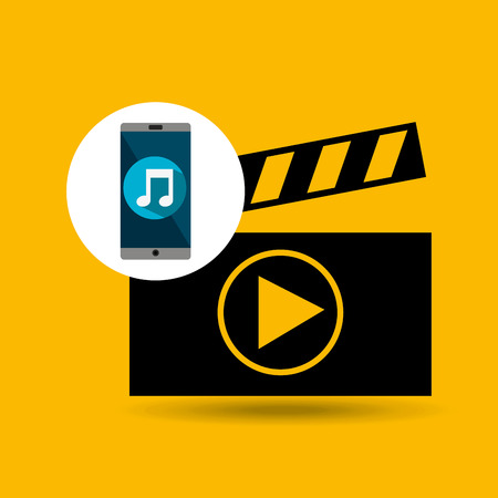 smartphone music online movie vector illustration eps 10のイラスト素材