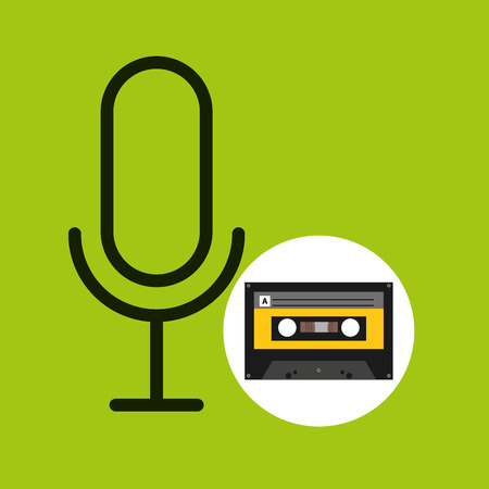 microphone music cassette tape vector illustration eps 10のイラスト素材