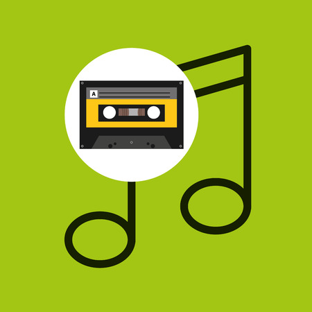 note music cassette tape vector illustration eps 10のイラスト素材