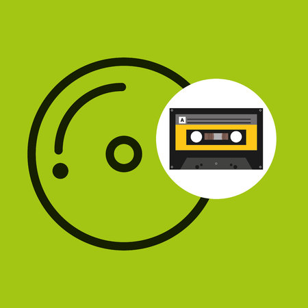 cd compact music cassette tape vector illustration eps 10のイラスト素材