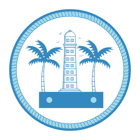 lighthouse maritime frame icon vector illustration designのイラスト素材