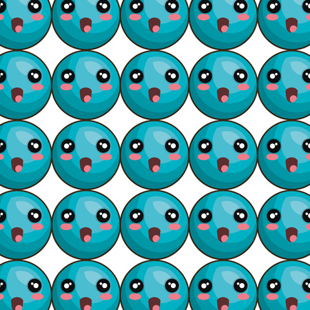 emoticons pattern kawaii style icon vector illustration designのイラスト素材