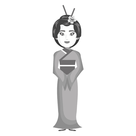beautiful geisha japan character vector illustration designのイラスト素材