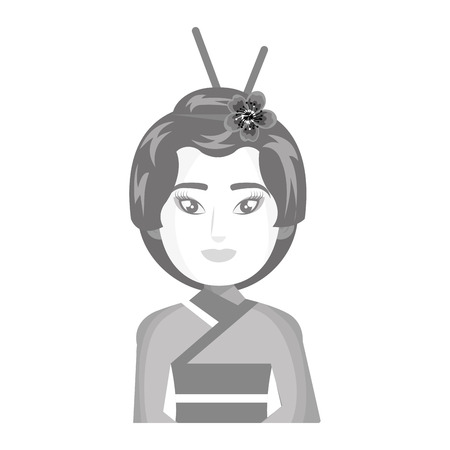 beautiful geisha japan character vector illustration designのイラスト素材