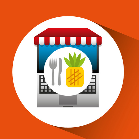 pineapple online shopping app vector illustration eps 10のイラスト素材