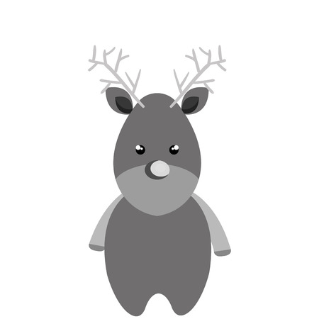 merry christmas reindeer icon vector illustration designのイラスト素材