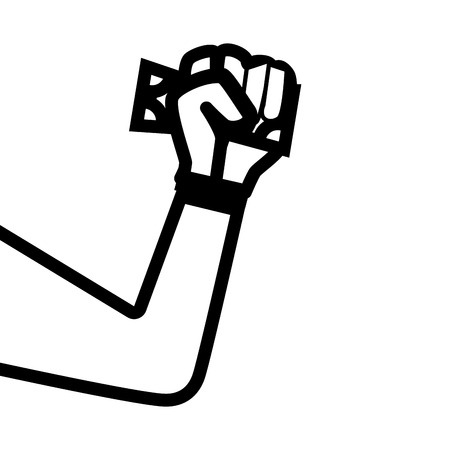 hand human with dollars bills vector illustration designのイラスト素材