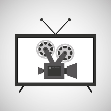 screen tv movie retro camera film vector illustration eps 10のイラスト素材