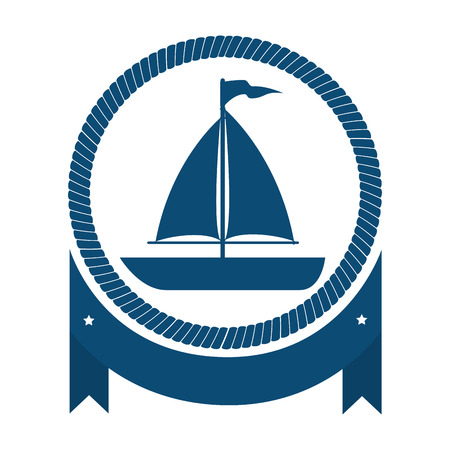 sailboat maritime isolated icon vector illustration designのイラスト素材