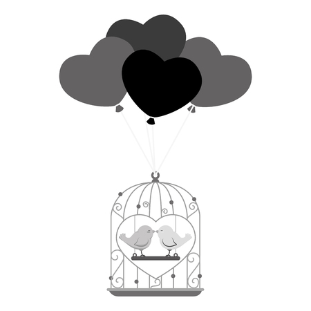 birds wedding card celebration vector illustration designのイラスト素材