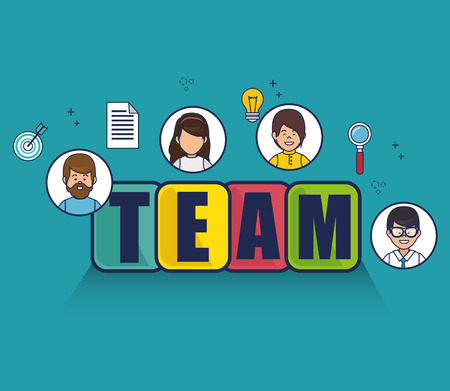 negotiation team work flat icons vector illustration designのイラスト素材