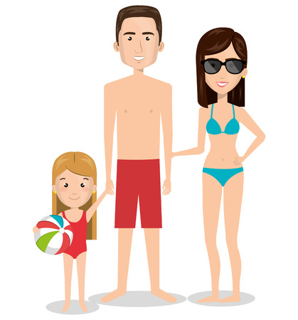 person charcter with Swimwear vector illustration designのイラスト素材