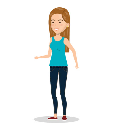 woman female with casual dress vector illustration designのイラスト素材