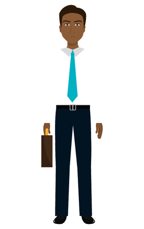 Young elegant businessman avatar over white background, vector illustration.のイラスト素材