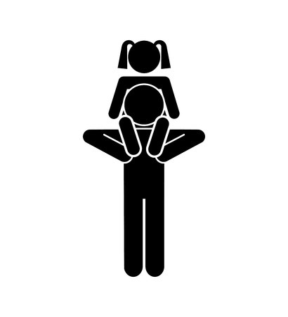 family parents silhouette isolated icon vector illustration designのイラスト素材