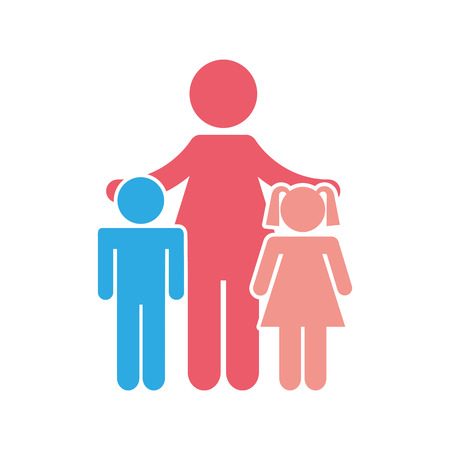 family parents silhouette isolated icon vector illustration designのイラスト素材