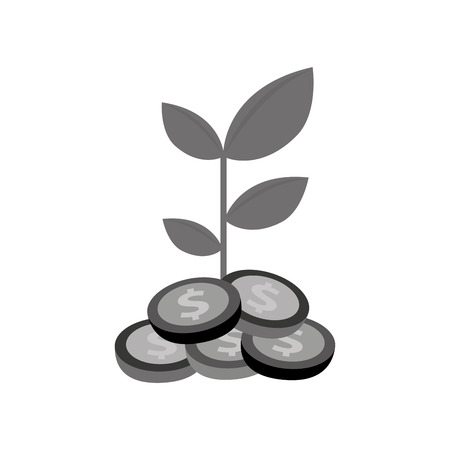 plant with coins isolated icon vector illustration designのイラスト素材