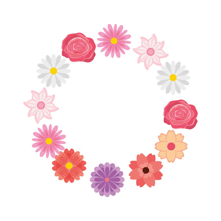 cute floral wreath decorative vector illustration designのイラスト素材