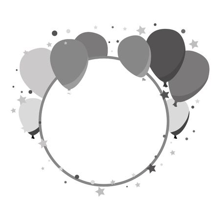 cute balloons air party card vector illustration designのイラスト素材