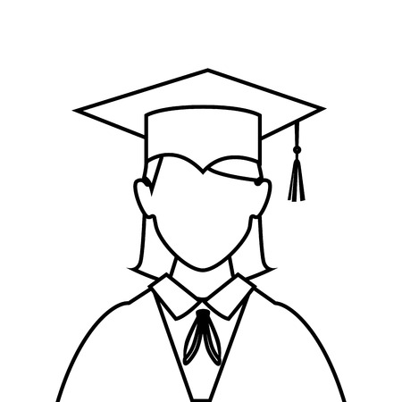 student graduation uniform icon vector illustration designのイラスト素材