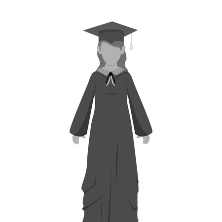 student graduation uniform icon vector illustration designのイラスト素材