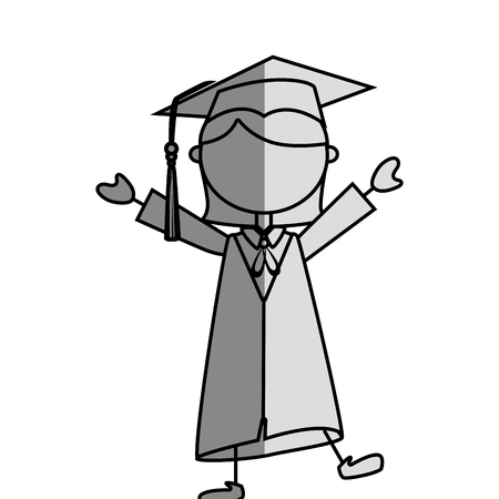 student graduation uniform icon vector illustration designのイラスト素材