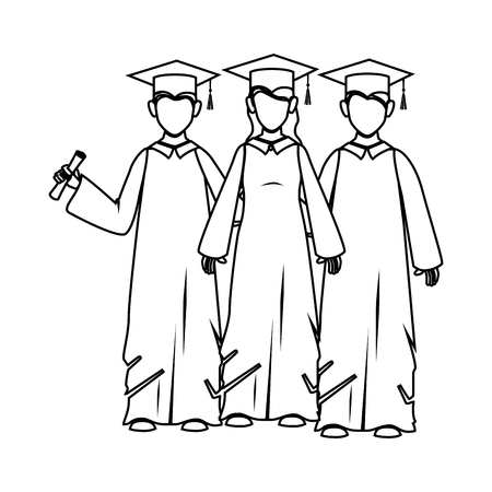student graduation uniform icon vector illustration designのイラスト素材