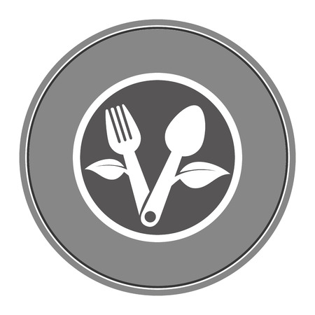 spoon cutlery with leafs isolated icon vector illustration designのイラスト素材